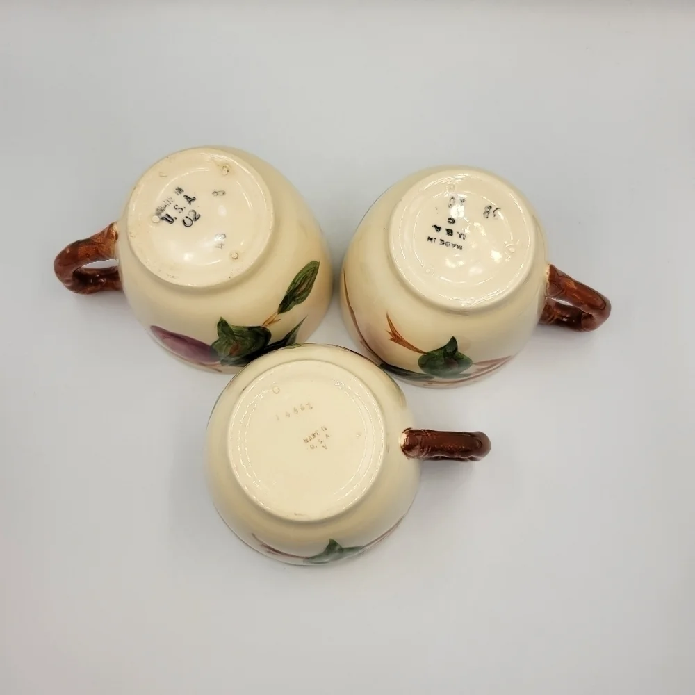 Vintage Franciscan Apple Set of Three Mugs (No Saucers)